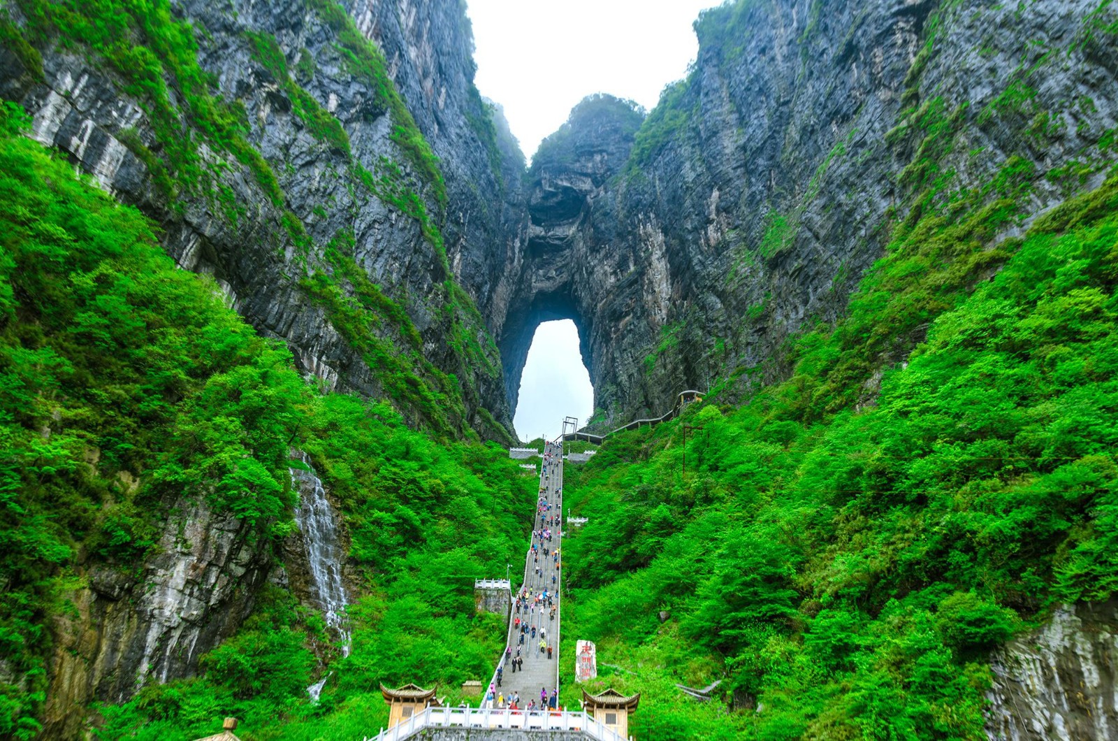 The Tianmen Cave in Tianmen Mountain